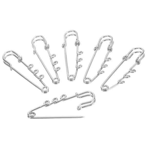 Uxcell 3 Holes Brooch Pins 2 Inch Metal Decorative Collar Safety Pins ...