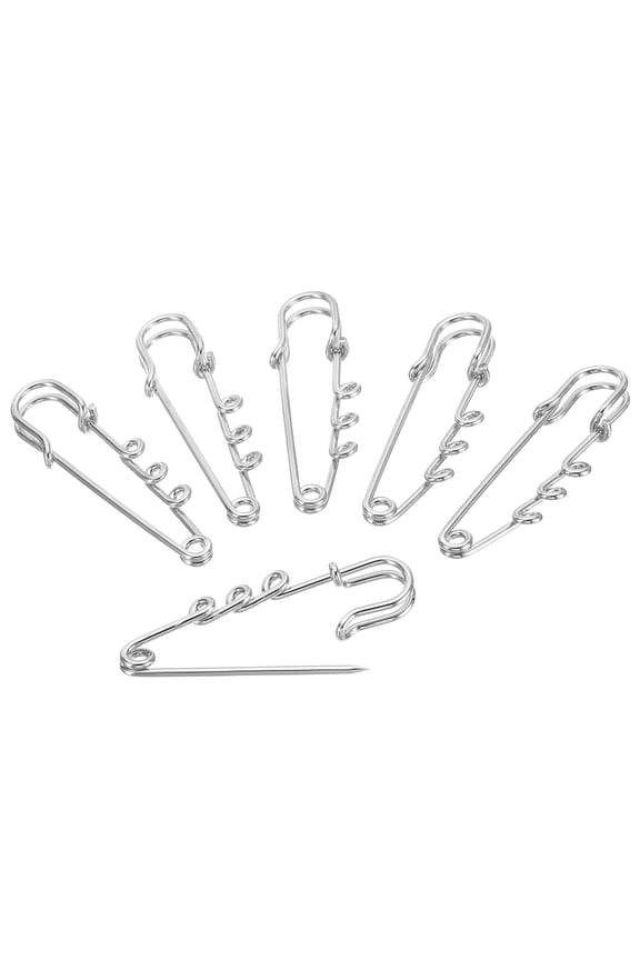 3 Holes Brooch Pins 2 Inch Metal Decorative Collar Safety Pins Clips, Silver Tone, 20pcs
