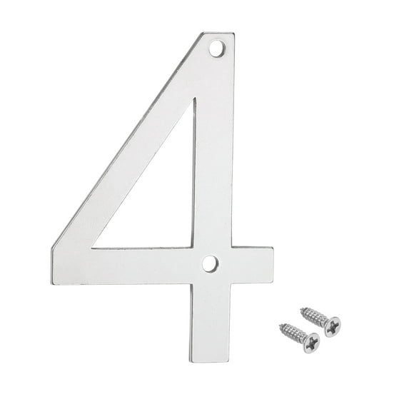 Uxcell 3 Inch 304 Stainless Steel House Number Polishing for Door Mailbox(Number 4)