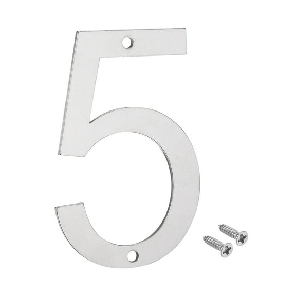 Uxcell 3 Inch 304 Stainless Steel House Number Polishing for Door Mailbox(Number 5)