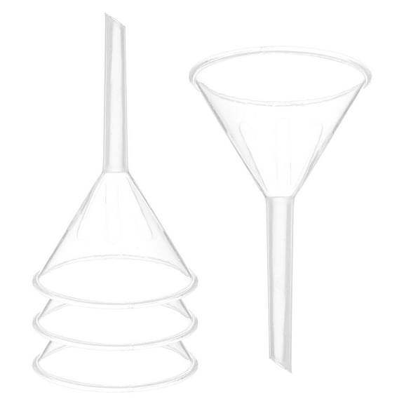 Uxcell 3 Inch Clear Plastic Funnel, Filter Filtration Funnel for Kitchen Use Filling Small Bottles,4 Pcs