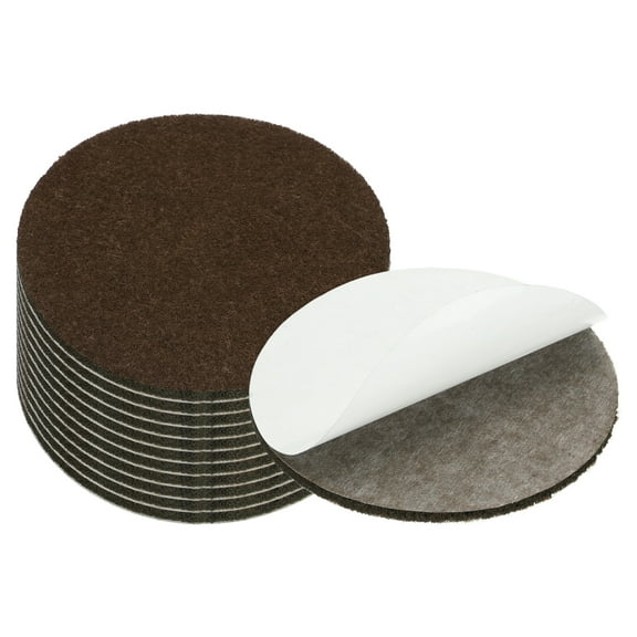 Uxcell 3 Inch Diameter Lamp Base Felt, 12Pack 3mm Thickness Round Soft Adhesive Felt, Coffee