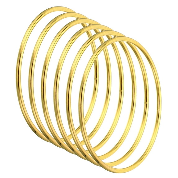 Uxcell 3 Inch Dream Catcher Rings, 6 Pcs Metal Macrame Wreath Floral Round Ring Hoop, Gold