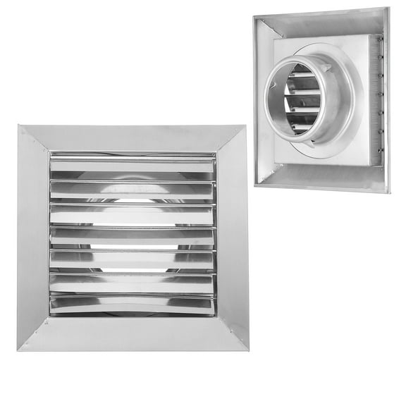 Uxcell 3 inch Dryer Vent Cover, 201 Stainless Steel Exterior Wall Outlet Vent Grille, Louvered with Flap