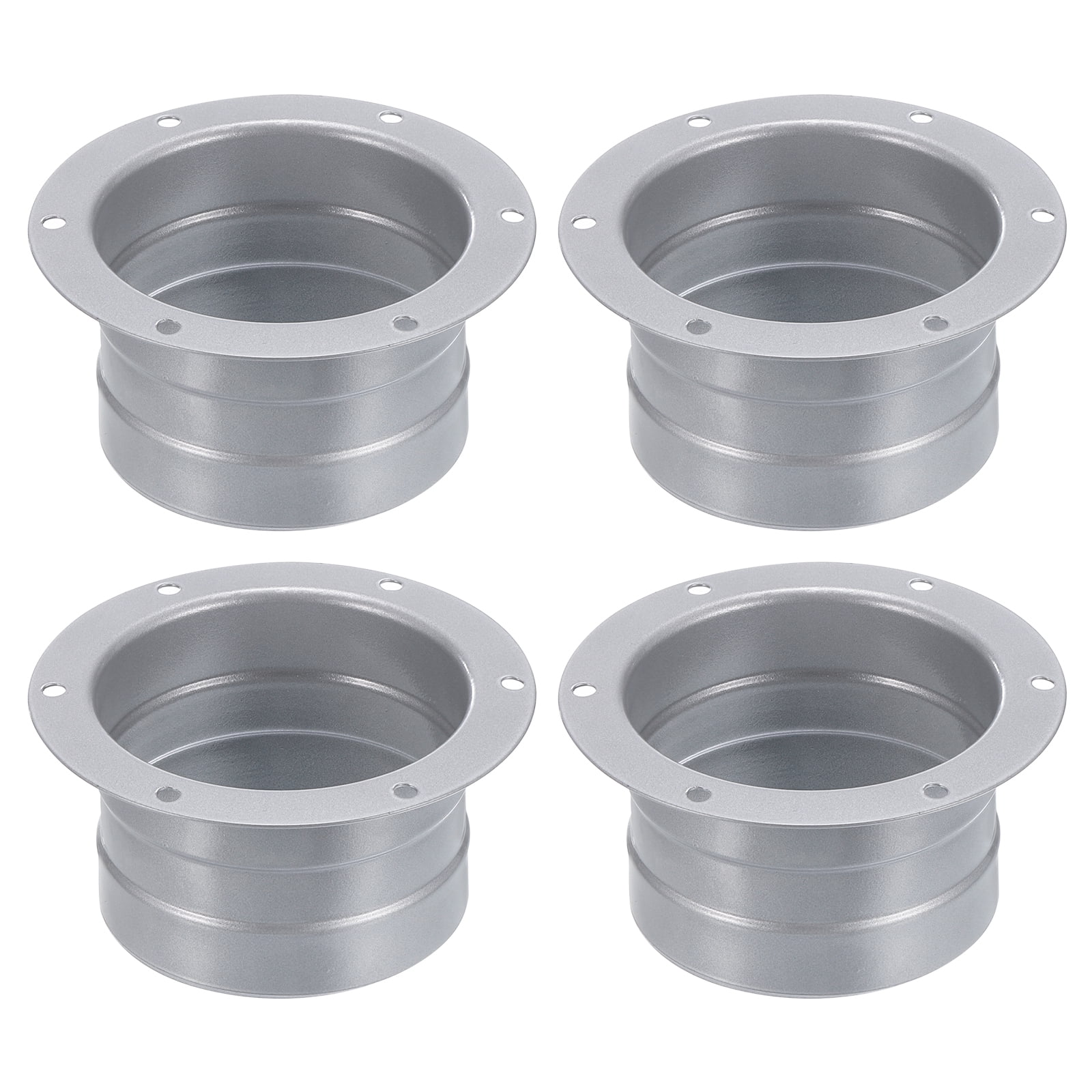 Uxcell 3 Inch Duct Connector Flange Metal Straight Pipe Exhaust Hose Flange, 4 Pcs