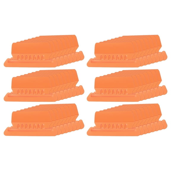 Uxcell 3 Inch File Folder Labels, 48pcs File Folder Tabs with Inserts Labels Plastic Clear for Hanging File Binders Quick Identification Organizer, Orange Slot