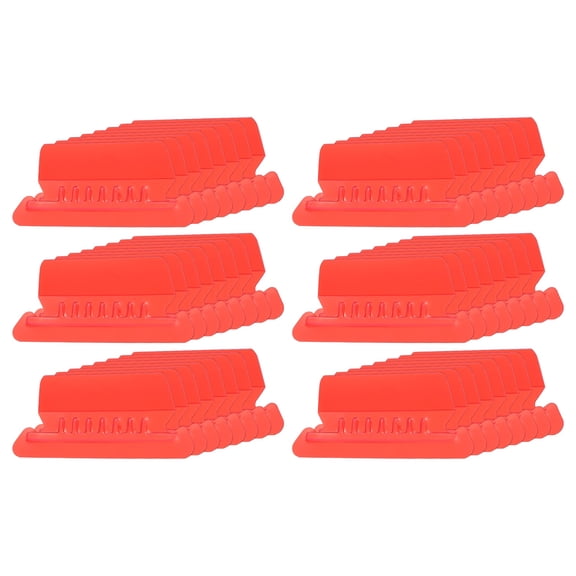 Uxcell 3 Inch File Folder Labels, 48pcs File Folder Tabs with Inserts Labels Plastic Clear for Hanging File Binders Quick Identification Organizer, Red Slot