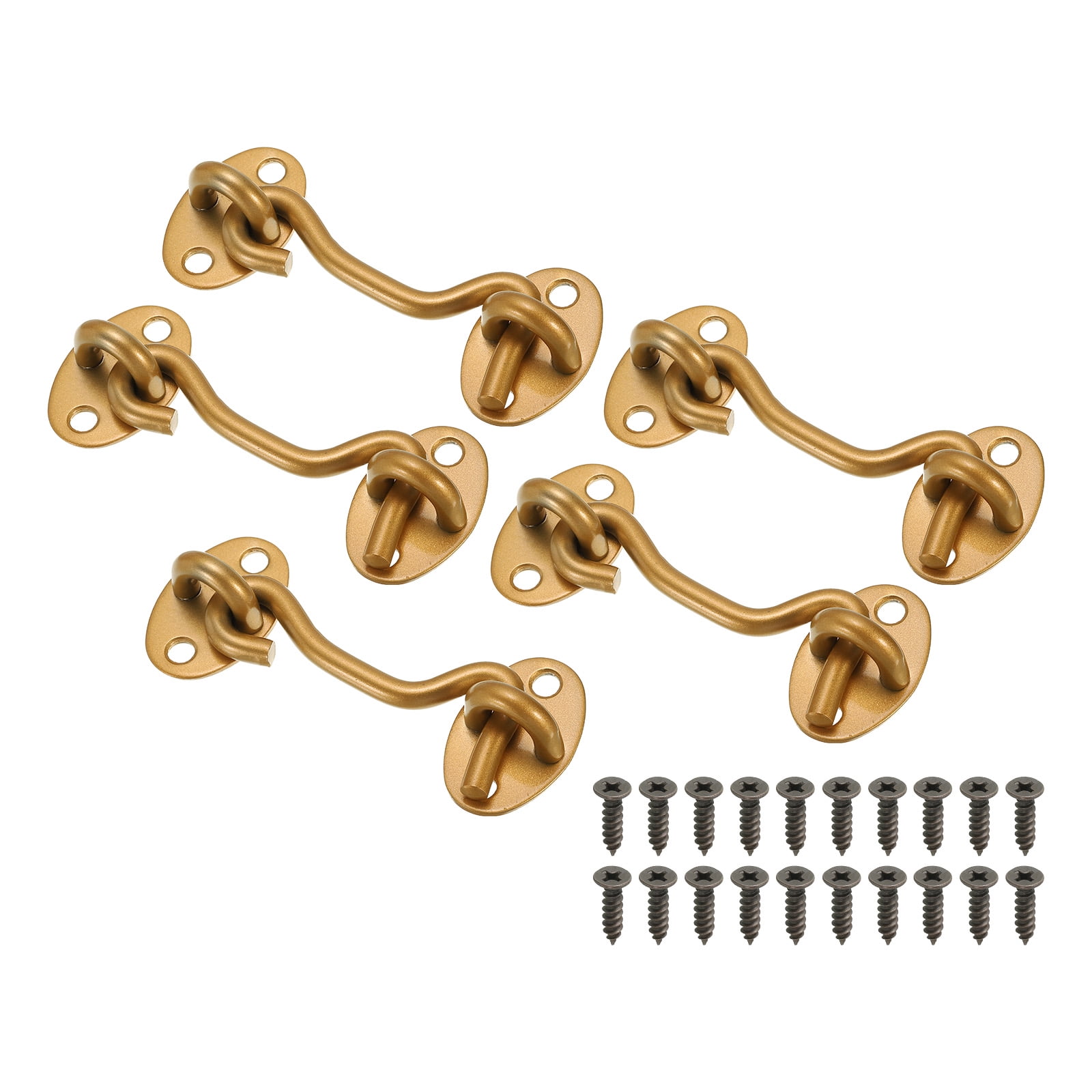 Uxcell 3 Inch Hook Eye Latch, 5 Pack Carbon Steel Privacy Hook and Eye