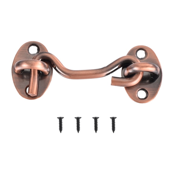 Uxcell 3 inch Hook and Eye Latch Barn Door Lock Stainless Steel, Copper Tone