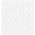 thumbnail image 1 of Uxcell 3 Inch Letter Number Stencils 3.2" Width Alphabet Numbers Symbol Templates Set Shadow with Ring, White 42 Pack, 1 of 6