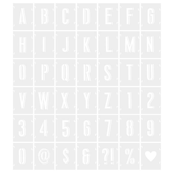 Uxcell 3 Inch Letter Number Stencils 3.2" Width Reusable Alphabet Numbers Symbol Templates Set Shadow, White 42 Pack