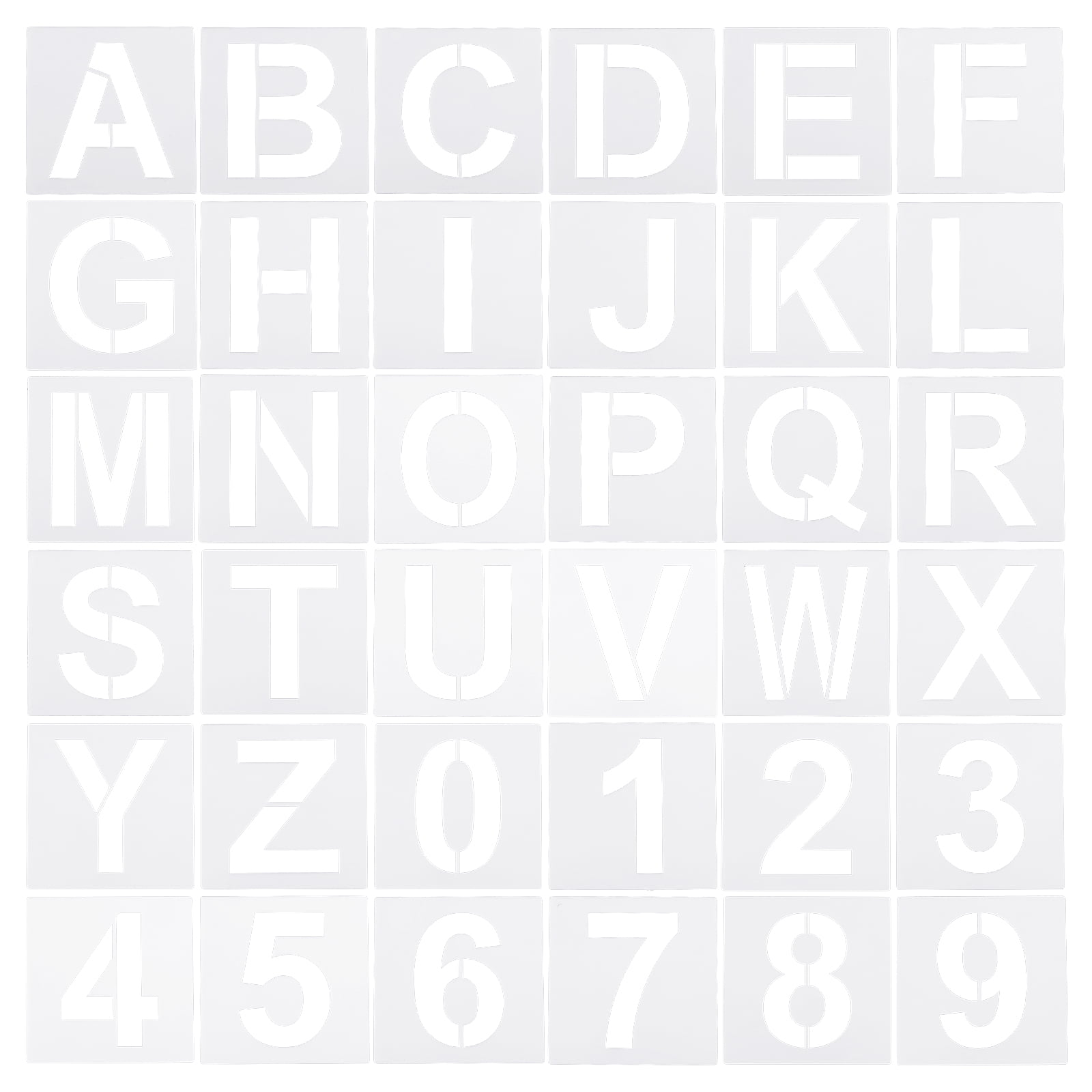 Uxcell 5 Inch Letter Number Stencils 6 Width Reusable Alphabet Numbers  Templates Set, White 36 Pack 