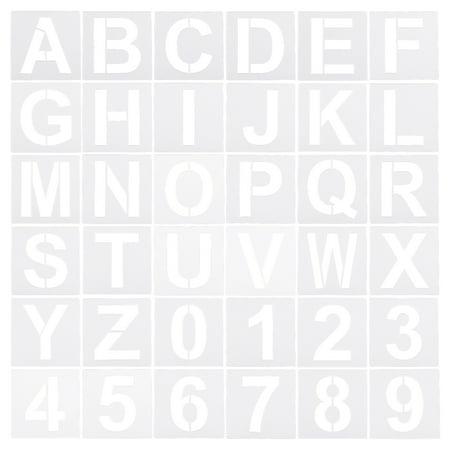 Uxcell 3 Inch Letter Number Stencils 4" Width Reusable Alphabet Numbers Templates Set, White 36 Pack