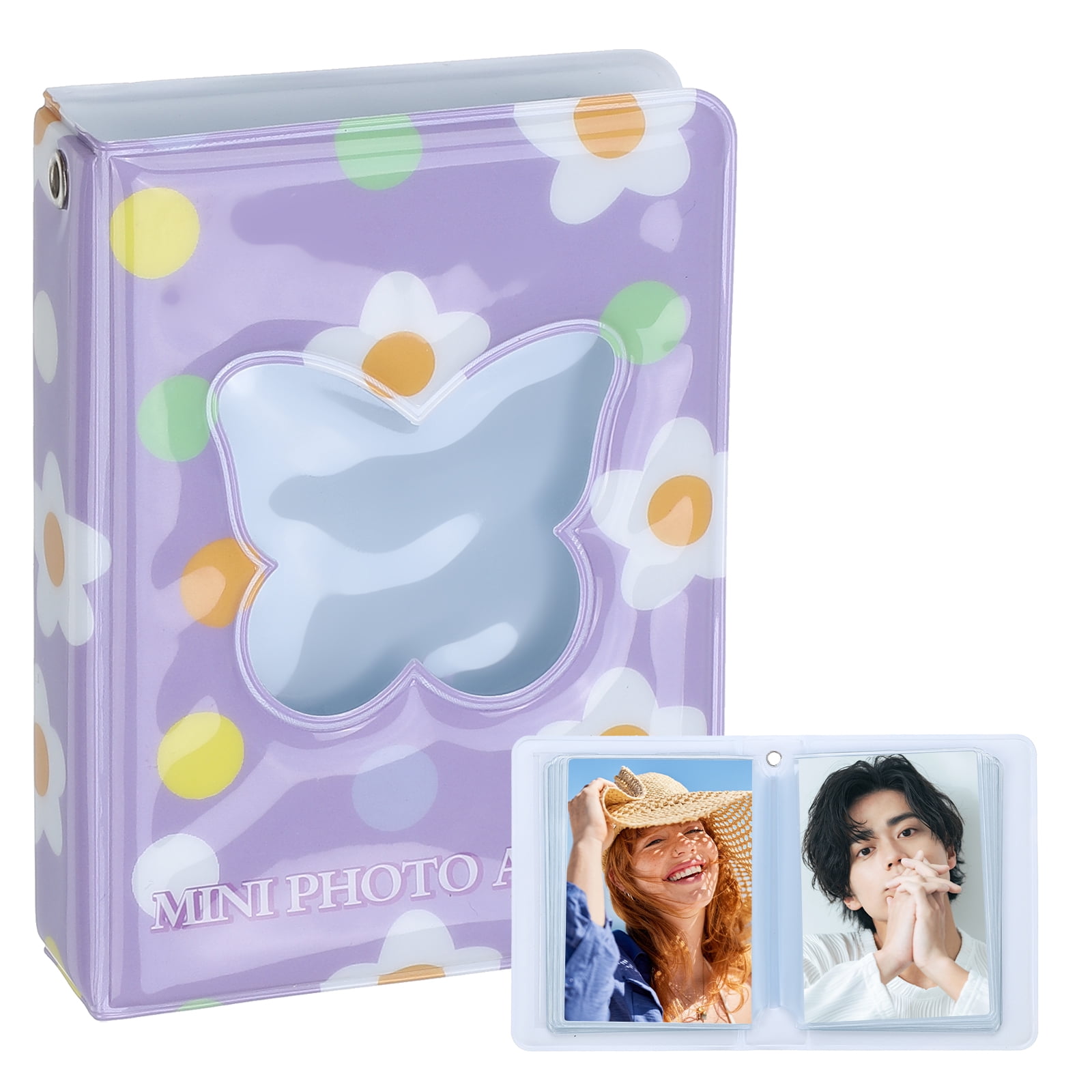 Photocard Binder Kpop Jaune - Album Mini Porte-Cartes Photo 40 Poches - Coeur Découpé, Portable Pour Kpop, Cartes Bancaires, Membre