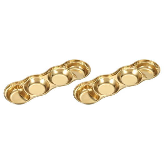 Uxcell Mini Stainless Steel Sauce Dish for Salad Side Dishes and Sushi Dipping Gold