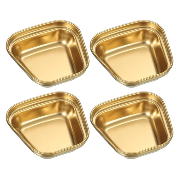 Uxcell Mini Stainless Steel Sauce Dish Seasoning Bowls Appetizer Plates Condiment Bowl for Salad Side Dishes Sushi Dipping Gold