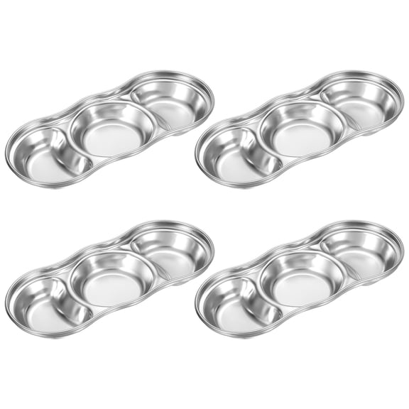 Uxcell Stainless Steel Sauce Dish Appetizer Plates Condiment Bowl for Dipping Silver