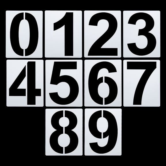 Uxcell 3 inch Number Stencils Set, 0-9 Plastic Address Number Stencil Templates Reusable Digital Painting Templates, Style A