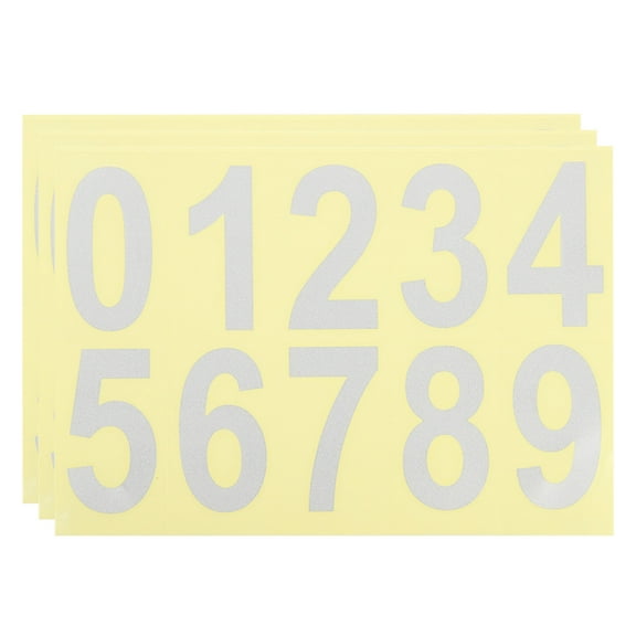Uxcell 3 Inch Reflective Mailbox Number Sticker Decal Die Cut Classic Style Strong Self Adhesive, Silver Tone, 3 Pack