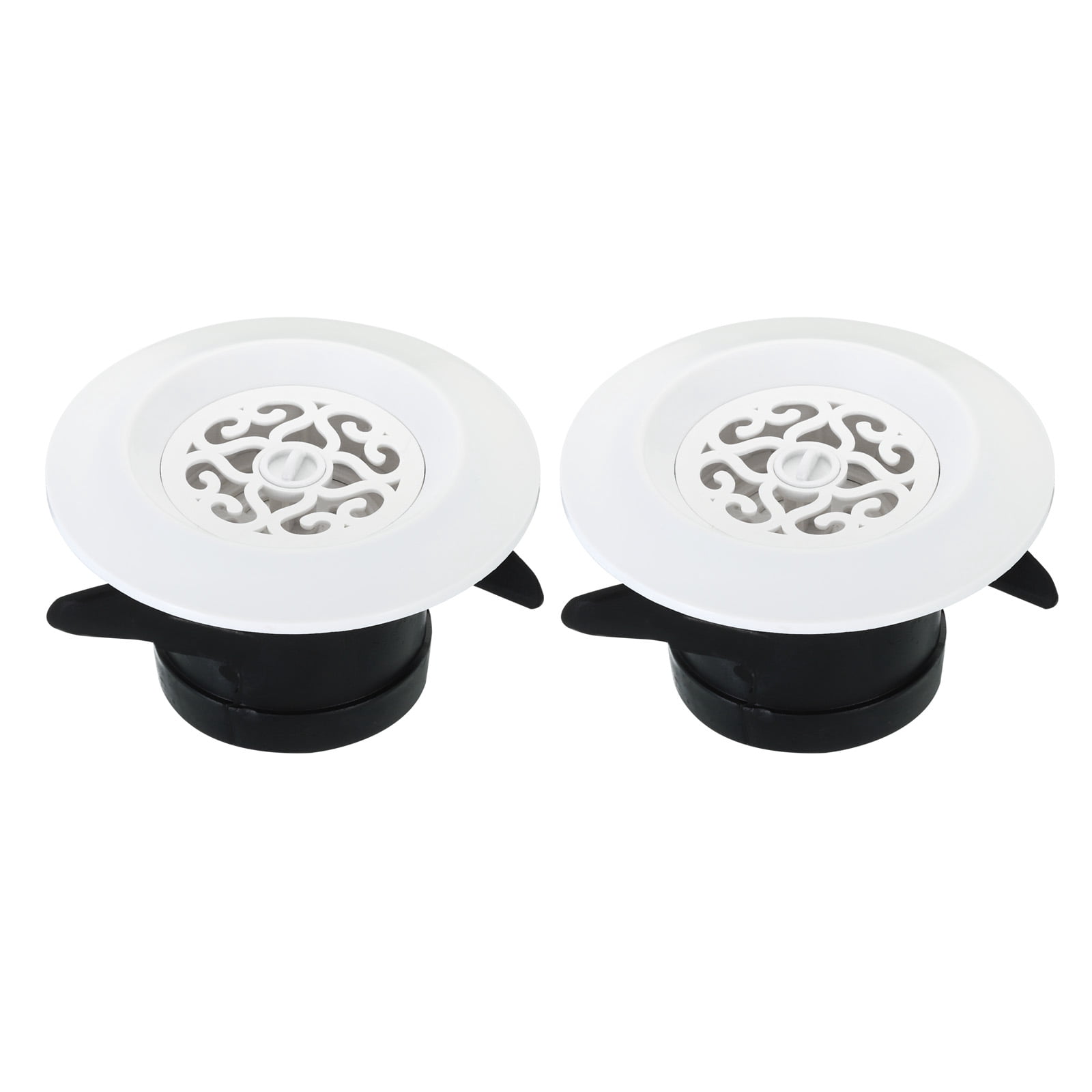 2-Pack 3" Round Air Vent Diffuser – Adjustable Louver, ABS Plastic, White, Fits 68mm Opening