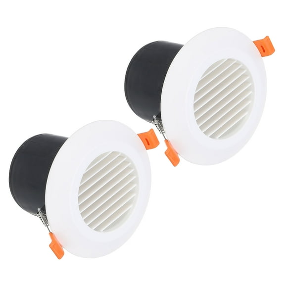 Uxcell 3 Inch Round Air Vent Spring Loaded, 2pcs ABS Soffit Exhaust Vent with Louver Grille for Home Office