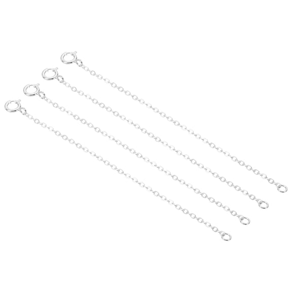 Uxcell 3 Inch S925 Silver Necklace Extender, 4 Pack Gold Plated Chain Extenders Extension, Platinum