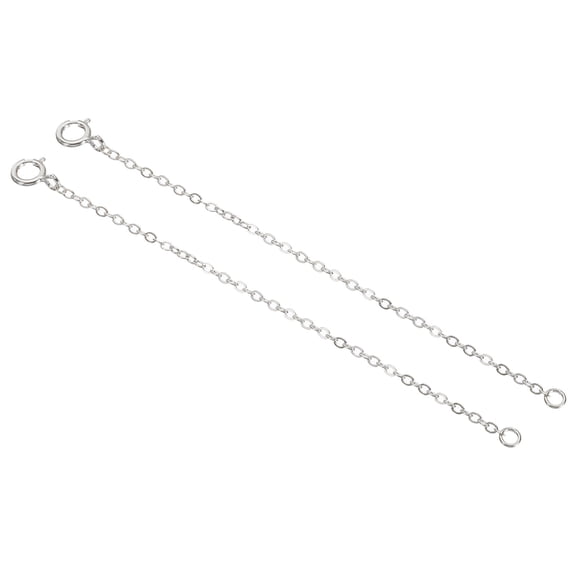 Uxcell 3 Inch S925 Silver Necklace Extender Gold Plated Chain Extenders Extension, Platinum 2 Pack