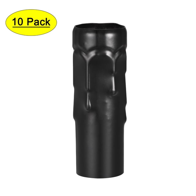 Uxcell 3 Inch Tall E14 Iron Candle Shape Socket Covers for Chandelier Black 10 Count