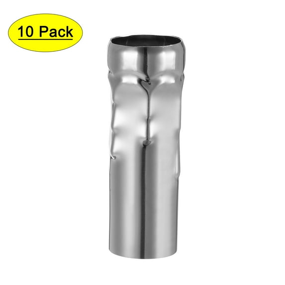 Uxcell 3 Inch Tall E14 Iron Candle Shape Socket Covers for Chandelier Silver 10 Count