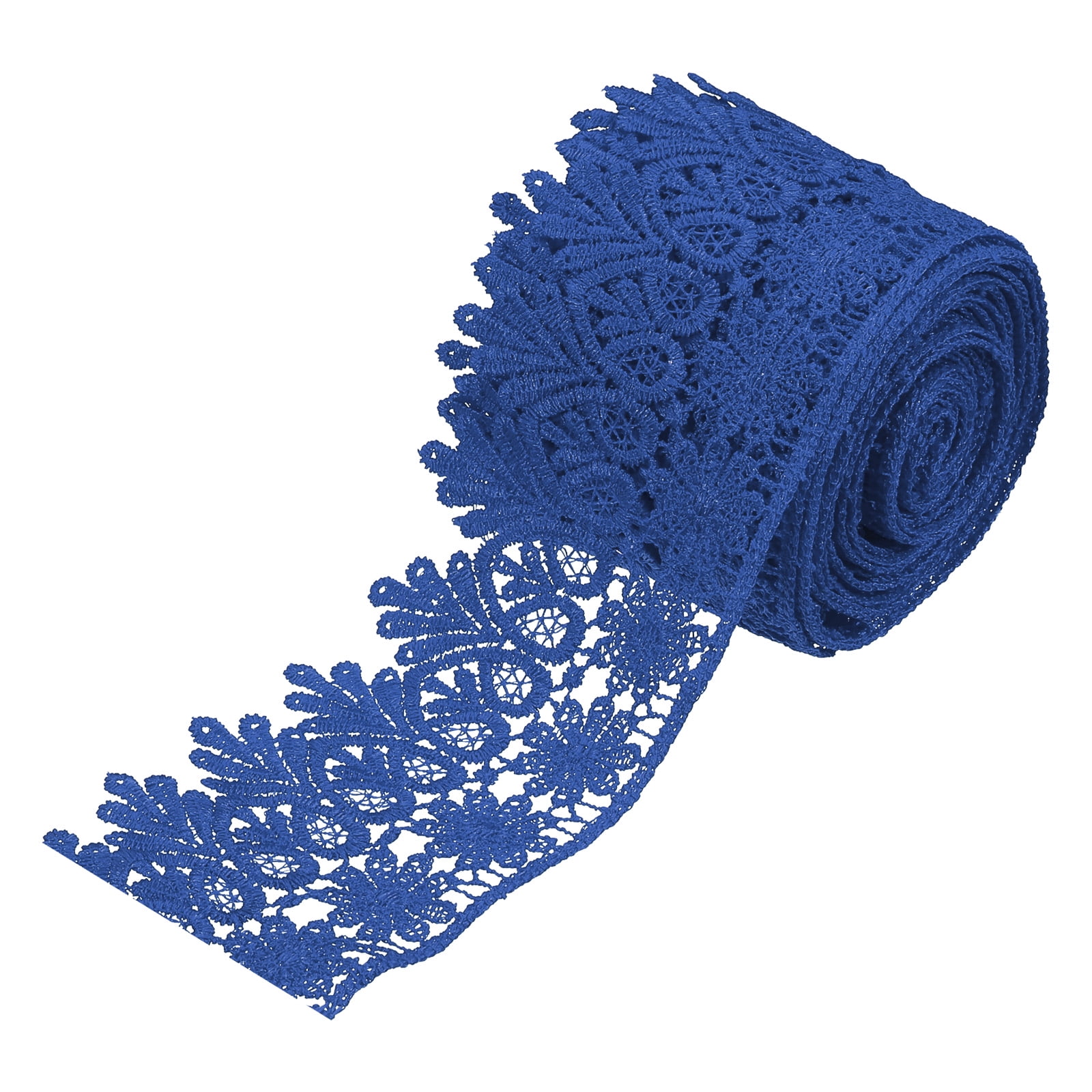 Bel Avenir 10.5 Yard Fringe Lace Trim Ribbon 0.51 inch Braid DIY Craft Sewing Decoration Curtain Accessories Gimp (Blue)