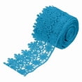 thumbnail image 1 of Uxcell 3.14 inch Wide 5 Yard Lace Ribbon Floral Pattern Blue Embroidered Lace Trim for Sewing Making, Gift Wrapping, 1 of 5
