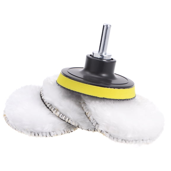 Uxcell 3 Inch Wool Buffing Pad Set Buffing Wheel Kit with M10 Drill Adapter for Orbital Polisher Buffer 1 Set