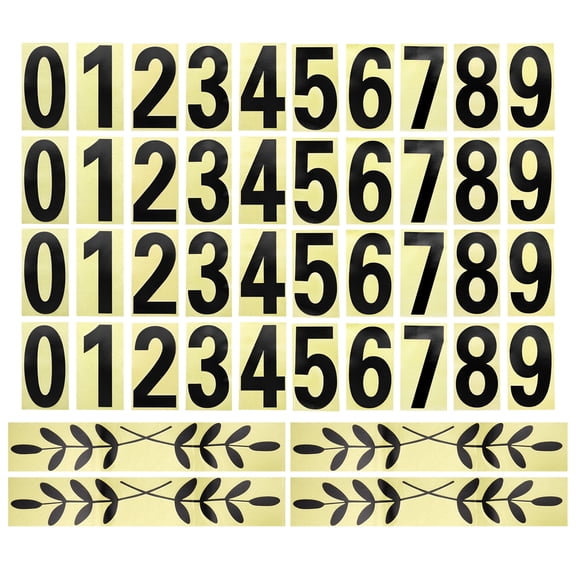 Uxcell 3 Inches Reflective Mailbox Numbers and Leaves for Indoor/Outdoor Decals, 4 Sets Black