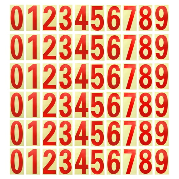 Uxcell 3 inch Reflective Mailbox Numbers for Houses/Outside Sticker Decal, Red 6 Sets