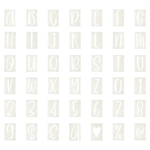 Uxcell 3" Letter Number Stencils, 42Pcs Rectangle Interlock Reusable Letter and Number Stencil Templates for Painting on Wall Wood Fabric Signage, Uppercase Letter Style