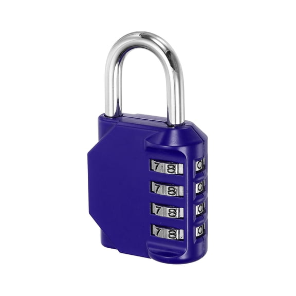 Uxcell 3" Long 4 Digit Combination Padlock, Waterproof Zinc Alloy Resettable Combination Lock, Blue