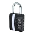 thumbnail image 1 of Uxcell 3" Long 4 Digit Combination Padlock, Zinc Alloy Resettable Security Combination Lock, Black, 1 of 5