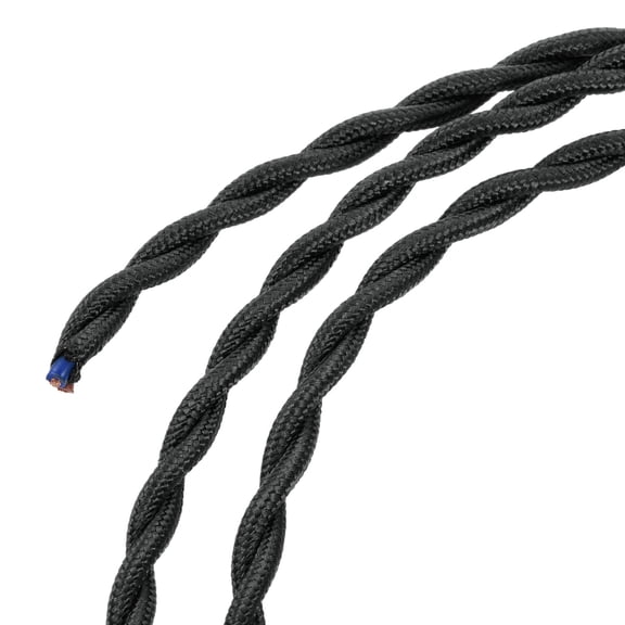 Uxcell 3 Meters/9.8 Ft 2 Core 18AWG Vintage Twisted Cloth Covered Electrical Wire Black