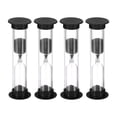 thumbnail image 1 of Uxcell 3 Minute Sand Timer, 4pack Small Sandy Clock, Count Down Sand Glass Black, 1 of 5