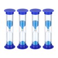 thumbnail image 1 of Uxcell 3 Minute Sand Timer, 4pack Small Sandy Clock, Count Down Sand Glass Blue, 1 of 5