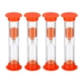 thumbnail image 1 of Uxcell 3 Minute Sand Timer, 4pack Small Sandy Clock, Count Down Sand Glass Orange, 1 of 5