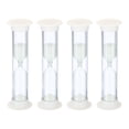 thumbnail image 1 of Uxcell 3 Minute Sand Timer, 4pack Small Sandy Clock, Count Down Sand Glass White, 1 of 5