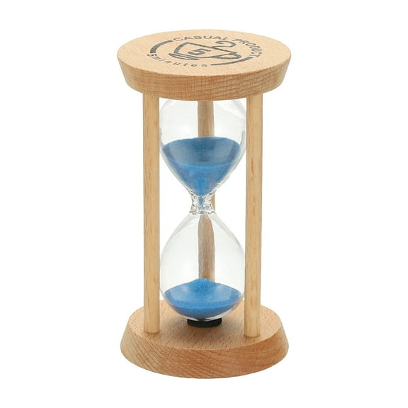 Uxcell 3 Minutes Sand Timer, 1 Pcs Wooden Sand Watch High Glass Sandglass Timer for Living Room Home Office Restaurant Decoration, Blue