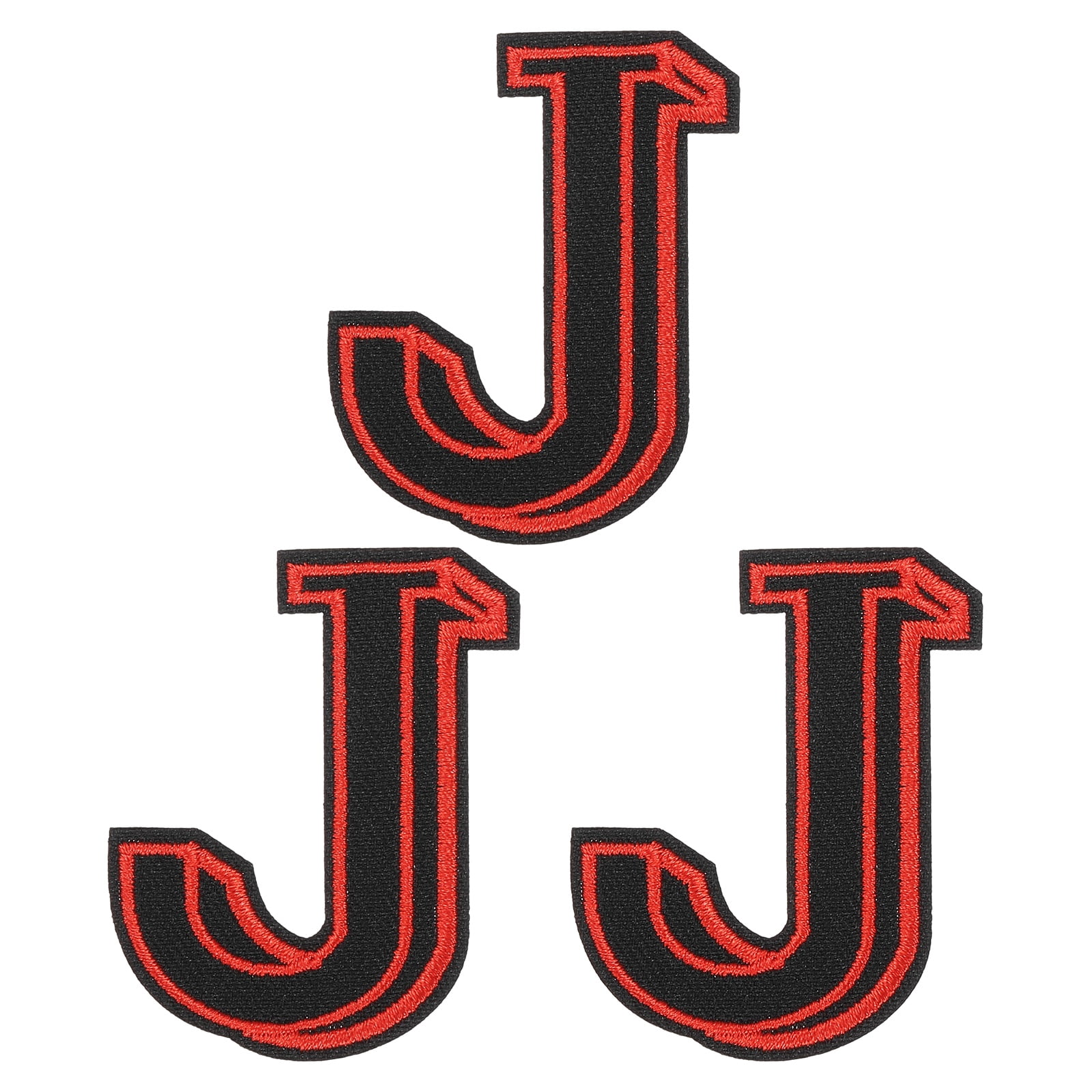 Red J Patch Uxcell 3 PCS Iron On Embroidery Letters J Patches, 2