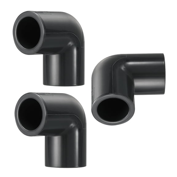 Uxcell 3 Pack 1 1/2 Inch 90 Degree PVC Elbow Pipe Fittings, 2 Way Right Angle Pipe Connector- for DIY Creations/Plumbing/Drain Pipe Socket x Socket, SCH 80-Heavy Duty & Coupling Adapter