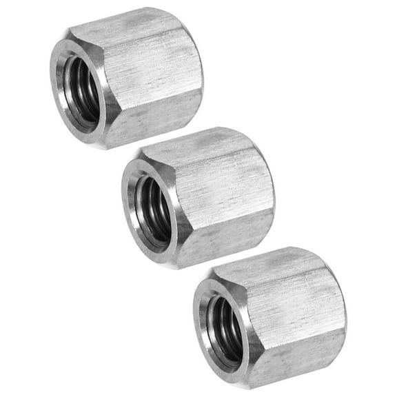 Uxcell 3-Pack 1/2"-13 UNC Hex Coupling Nuts, 0.79" Length 304 Stainless Steel Fully Threaded[Silver Tone]