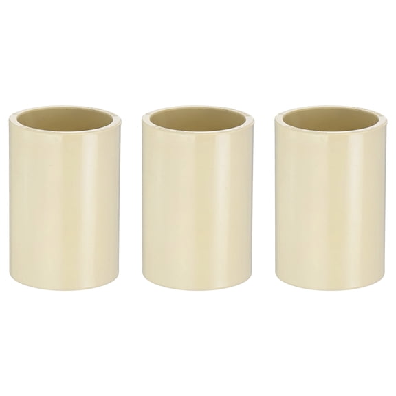 Uxcell 3-Pack 1 Inch CPVC Pipe Coupling Adapter Pipe Fitting, CTS Slip Socket Connectors for Sprinkler [Socket x Socket, Beige]