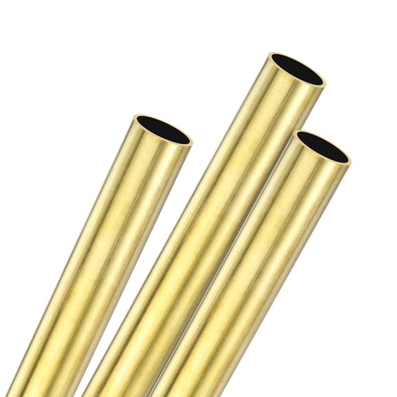 Uxcell 3-Pack 200mm Brass Round Tube, 15mm OD 1mm Wall Thickness H62 Brass Seamless Tubing Metal Straight Pipe [0.59x0.04x7.87IN]