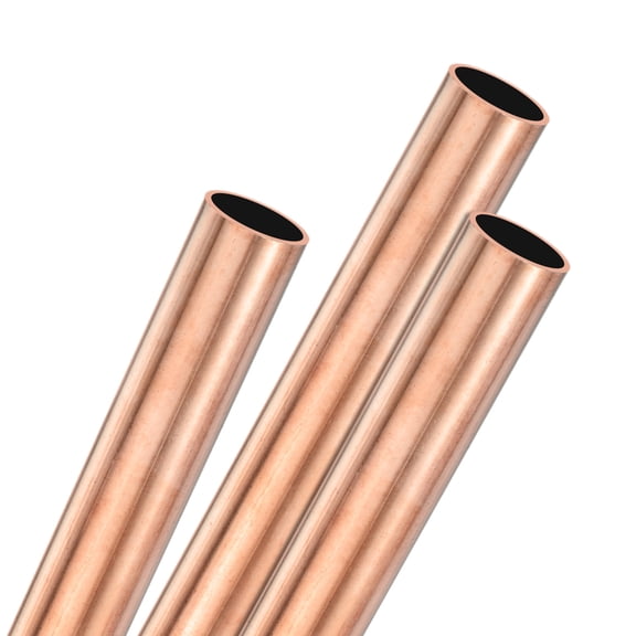 Uxcell 3-Pack 200mm Copper Round Tube, 15mm OD 1mm Wall Thickness Copper Seamless Tubing Metal Straight Pipe [0.59x0.04x7.87IN]
