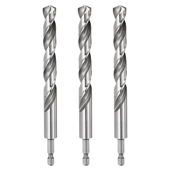 Uxcell 3 Pack 31/64" Drill Bit 1/4" Hex Shank M35 Cobalt HSS 135 Carbide Drill Bits Polished Finish Industrial Drilling Tool for Stainless Steel Cast Iron Hard Metal